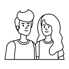 young couple avatars characters