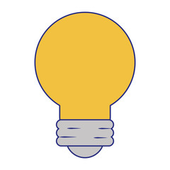 Bulb light saving symbol blue lines