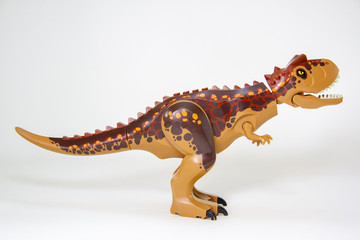 Dinosaur, Plastic Toy Animal isolated on white background.