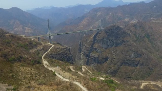 The Baluarte Bicentenario bridge is a cable-stayed bridge located in the Sierra Madre Occidental on the border of the states of Durango and Sinaloa, on the Durango-Mazatl&aacute;n highway, in Mexico.