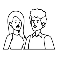 young couple avatars characters