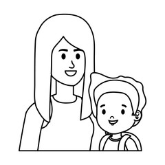 young mother with little daughter