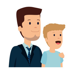 young father with son characters