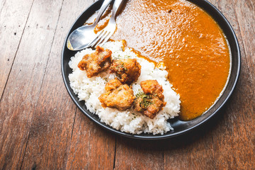 Curry rice with fried chicken
