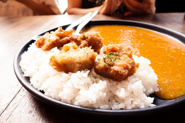 Curry rice with fried chicken