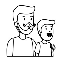 young father with son characters