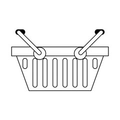 Shopping basket symbol isolated in black and white