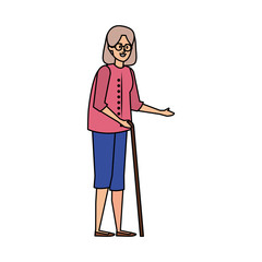 Fototapeta premium old woman with cane character