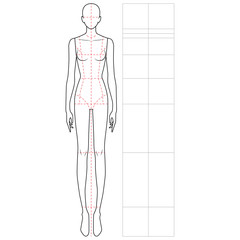 Fashion Figure Template 9 Head