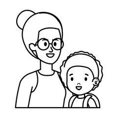 young mother with little daughter