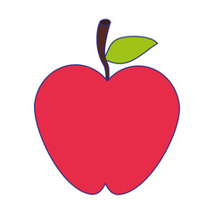 Apple fruit food symbol blue lines