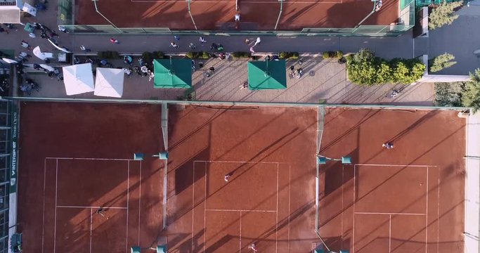 Multiple tennis cort