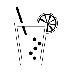 Orange juice cup with straw drink