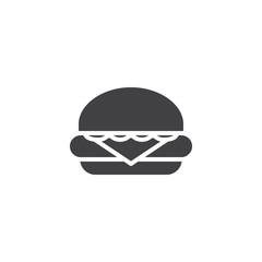 Hamburger, burger vector icon. Cheeseburger filled flat sign for mobile concept and web design. Big hamburger glyph icon. Symbol, logo illustration. Pixel perfect vector graphics