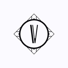 Classic modern art deco luxury monochrome minimal hipster geometric vintage vector monogram, frame , border , label for your logo badge
