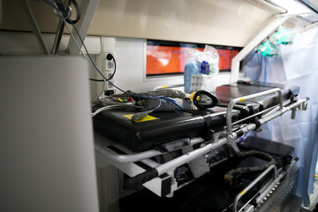 Emergency Medication and Equipment inside Temporary Rescue Control Centre Tent
