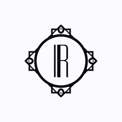 Classic modern art deco luxury monochrome minimal hipster geometric vintage vector monogram, frame , border , label for your logo badge