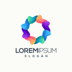 awesome abstract circle logo design vector illustration ready to use