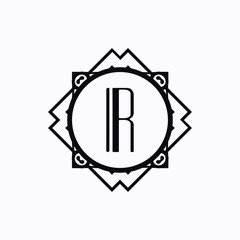Classic modern art deco luxury monochrome minimal hipster geometric vintage vector monogram, frame , border , label for your logo badge