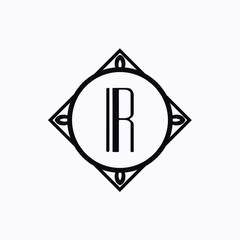 Vector modern art deco frame. Elegant monogram design template.