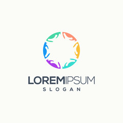awesome abstract colorful circle logo design vector illustration