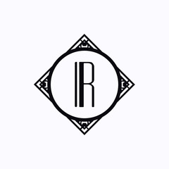Vector modern art deco frame. Elegant monogram design template.