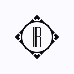 Modern art deco luxury classic monochrome minimal hipster geometric vintage vector monogram, frame , border , label for your logo badge design