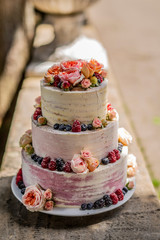 wedding cake with flowers