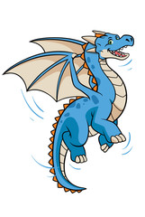cartoon of flying dragon