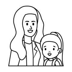 young mother with little daughter