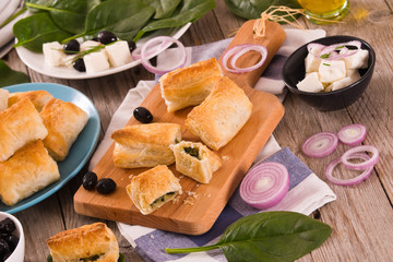 Spinach puffs. 