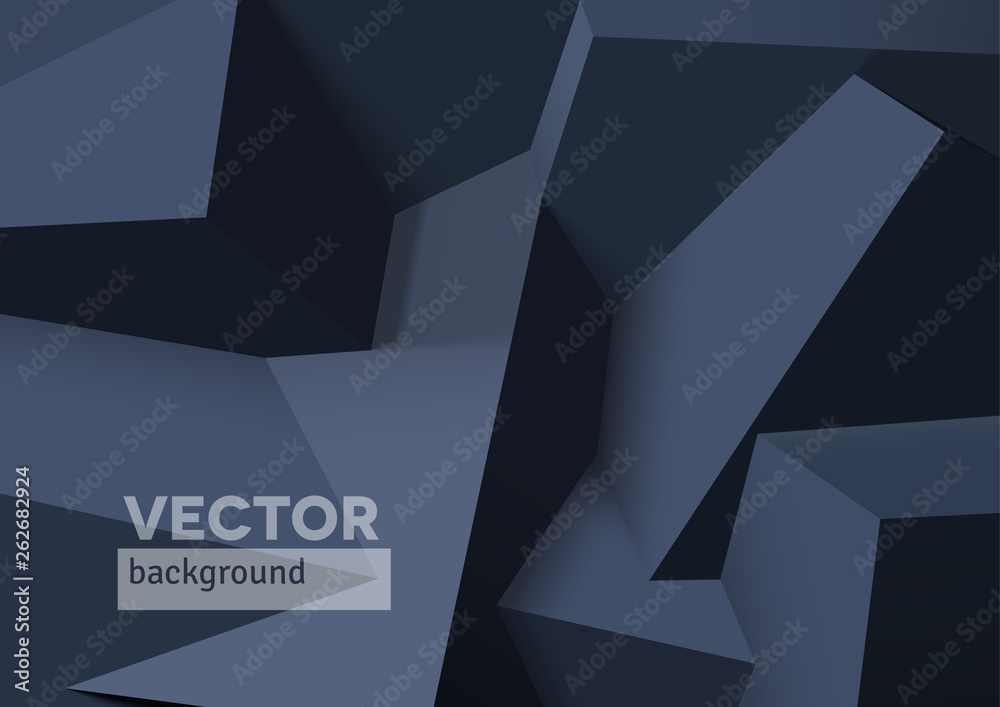 Aufkleber Abstract background with overlapping black cubes