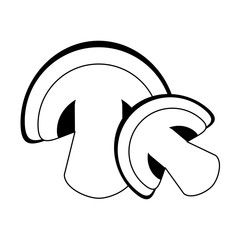 Mushroom fresh vegetables food in black and white