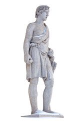 Sculpture of the ancient Greek god Adonis isolate. Adonis was a God of beauty, desire and...