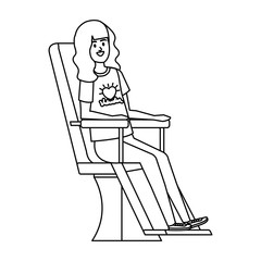 young woman volunteer in donation chair