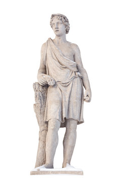 Sculpture of the ancient Greek god Adonis isolate. Adonis was a God of beauty, desire and vegetation.