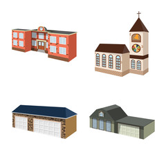 Isolated object of building and home icon. Set of building and construction vector icon for stock.