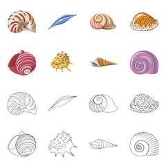 Isolated object of animal and decoration icon. Collection of animal and ocean stock symbol for web.