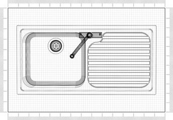 sink and faucet Architect Blueprint 