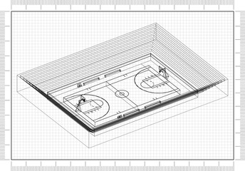 Basketball court Architect Blueprint 
