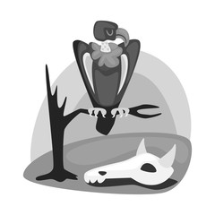 Vector illustration of bird and vulture icon. Collection of bird and animal stock symbol for web.