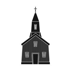 Vector design of church and catholic logo. Collection of church and prayer stock vector illustration.