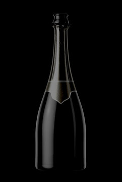 Black Champagne Bottle Open Neck