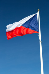 Flag of the Czech Republic close up.