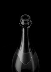 Black Champagne Bottle Open Neck