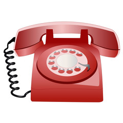  red vintage dial phone