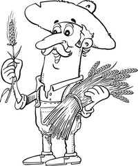 farmer holding wheat in hand