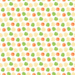 Watercolor citrus pattern.