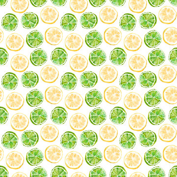Watercolor citrus pattern.