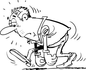 Tired man, depression and grief.